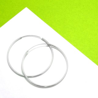 ART64 圈式/C型耳環 圓形(35mm) 925純銀耳環