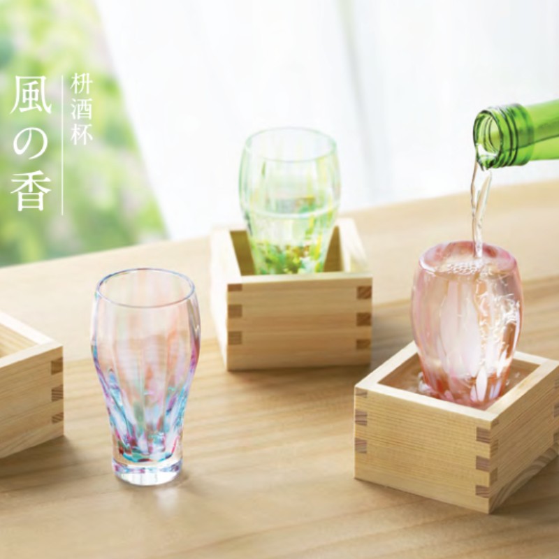 津輕玻璃 風之香系列玻璃檜木枡酒杯日式燒酒杯櫻花日本製 蝦皮購物