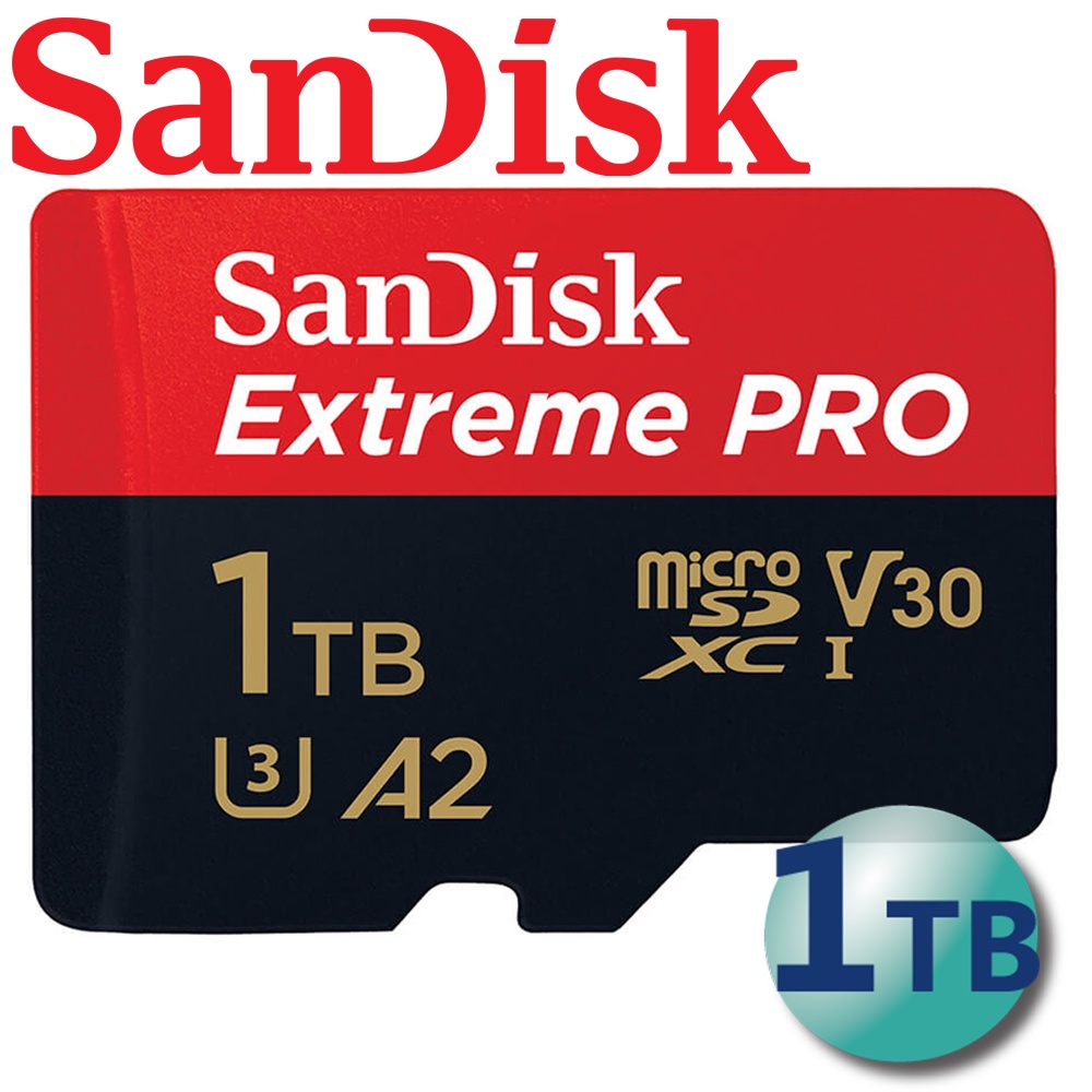 SanDisk 1TB Extreme Pro microSDXC TF V30 A2 1T microSD 記憶卡
