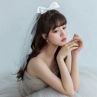 羅絲 新娘頭飾 wg 645968604032 少女蝴蝶結加鑽小頭紗