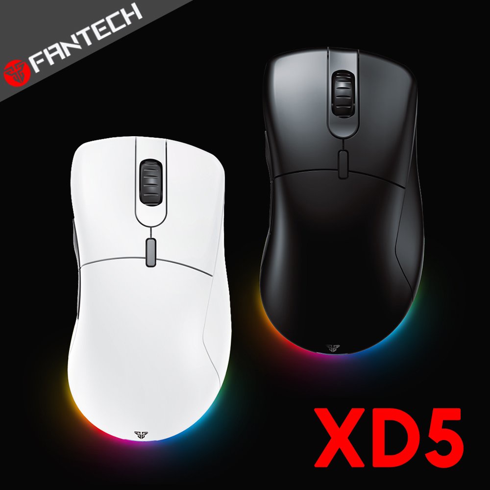 【風雅小舖】【FANTECH XD5 充電式2.4G無線電競滑鼠】7檔變速/最高19000dpi/RGB燈效/USB充電