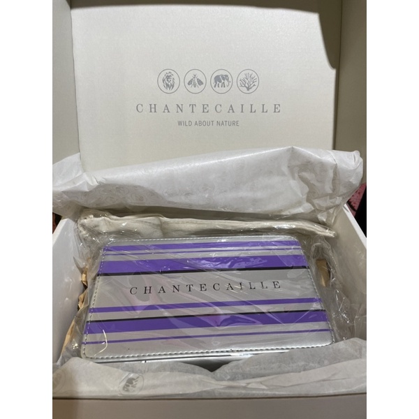 【CHANTECAILLE 香緹卡】全新慈善動物系列銀白條紋紫色化妝包