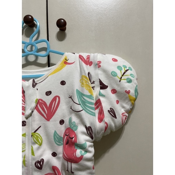 二手嬰兒包巾❣️ 防驚跳包巾/防踢被（鋪棉款）-愛心飛鳥L號