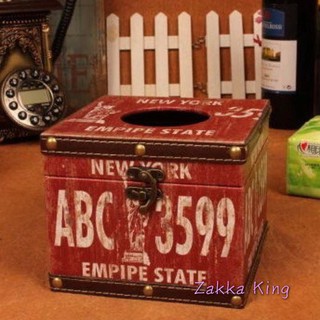 [HOME] 方型面紙盒 美式鄉村 ABC3599 復古抽紙盒 衛生紙盒 loft工業風 居家客廳民宿房書房間