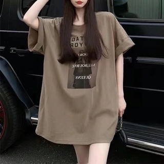 夏季女生T恤 韓版休閒上衣 寬鬆大尺碼女裝 bf學生百搭體恤ins潮