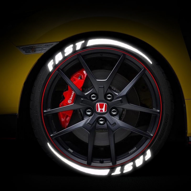 【嘟嘟汽配】車輪反光字母貼紙車胎裝飾創意造型機車貼個性高亮輪圈輪轂輪胎貼