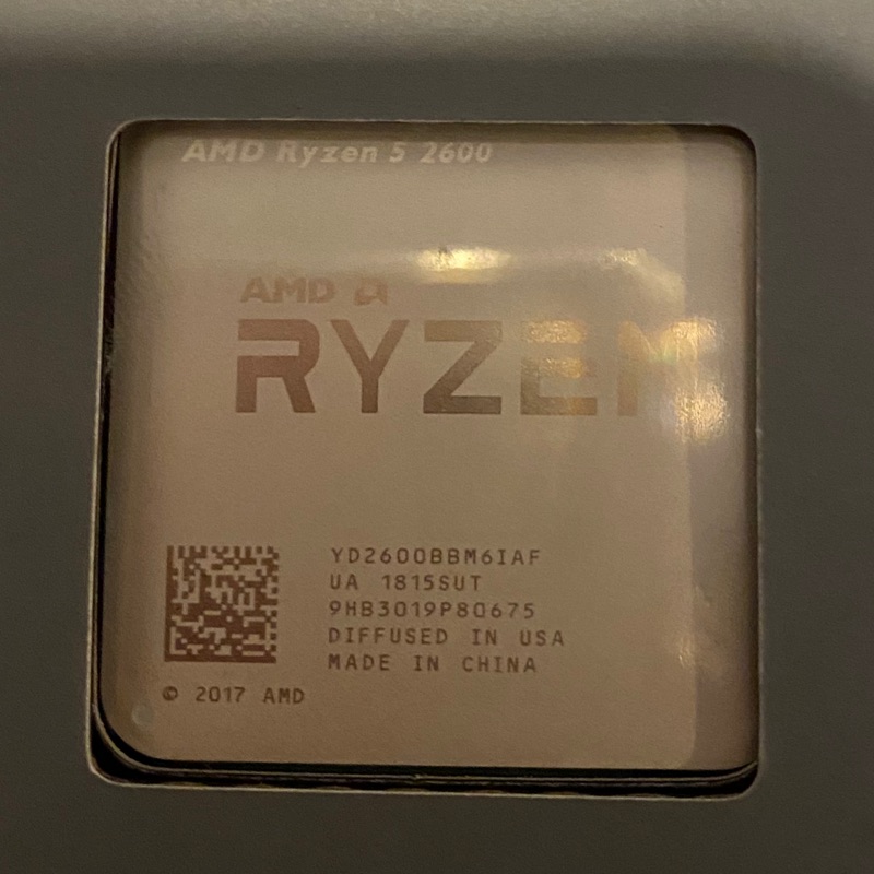 AMD r5 2600 cpu 6核心12線程