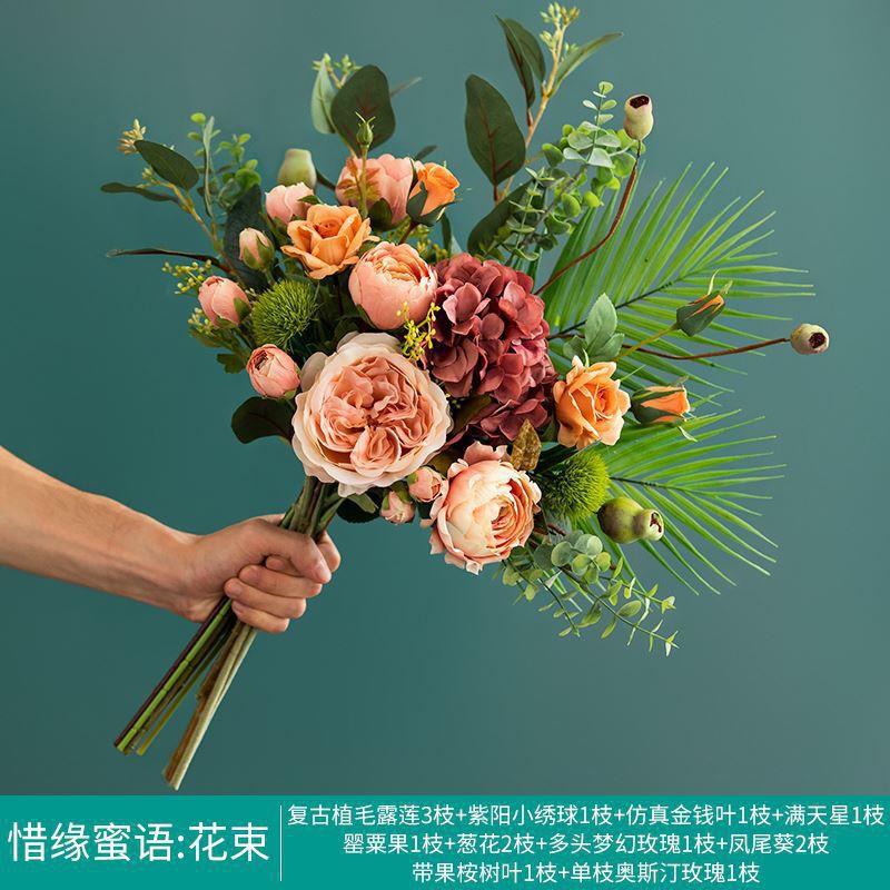 婚禮假花 假花模擬花擺設向日葵手捧花束高端裝潢幹花客廳餐桌婚禮擺件插花 蝦皮購物