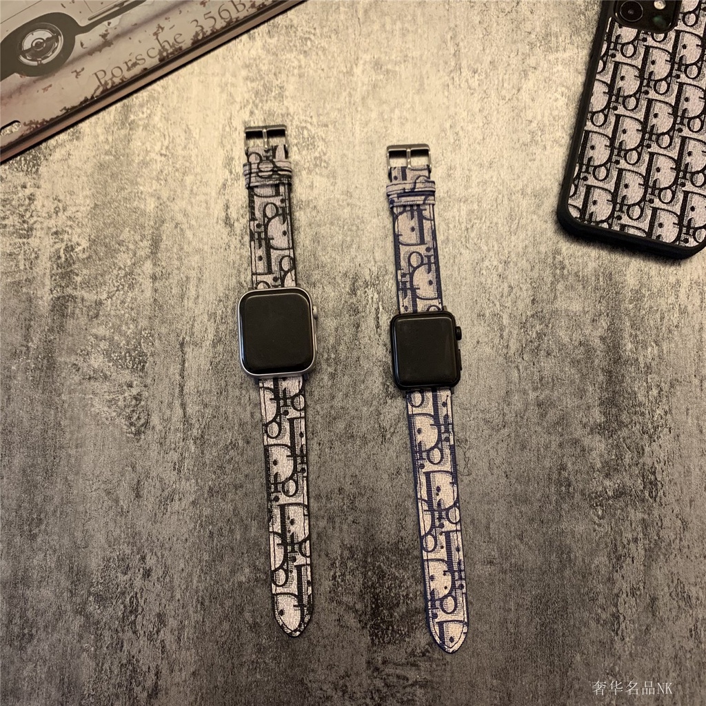 現貨 大牌迪奧 Apple Watch錶帶 復古尚 高級大方 皮革 適用於watch1/2/3/4/p5/6代S7 SE