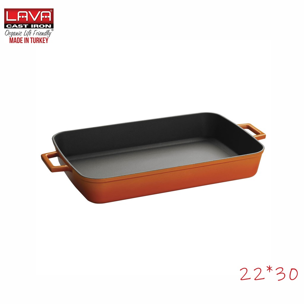 LAVA 雙耳長方鑄鐵琺瑯鍋 三色 雙尺寸
