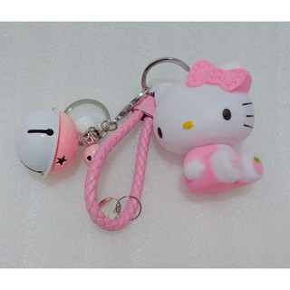 Hello kitty 凱蒂貓 公仔 玩偶 人偶 娃娃 鈴鐺 吊飾 掛飾 鑰匙圈 粉紅 草莓 sanrio 三麗鷗