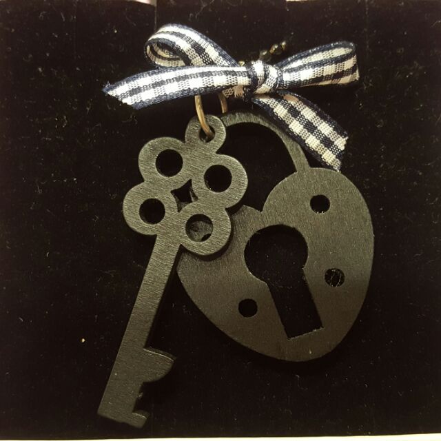 可愛蝴蝶結鑰匙鎖頭項鍊、手工、鎖頭、鑰匙、項鍊、情人節、送禮、節慶