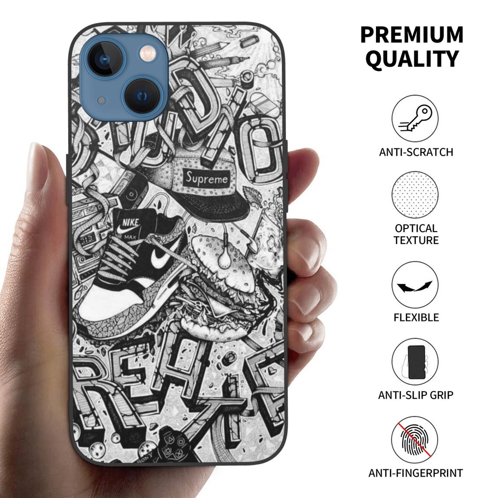 Supreme Collage 塗鴉時尚新款手機殼適用於 IPhone 15 14 13 12 11 Pro Max