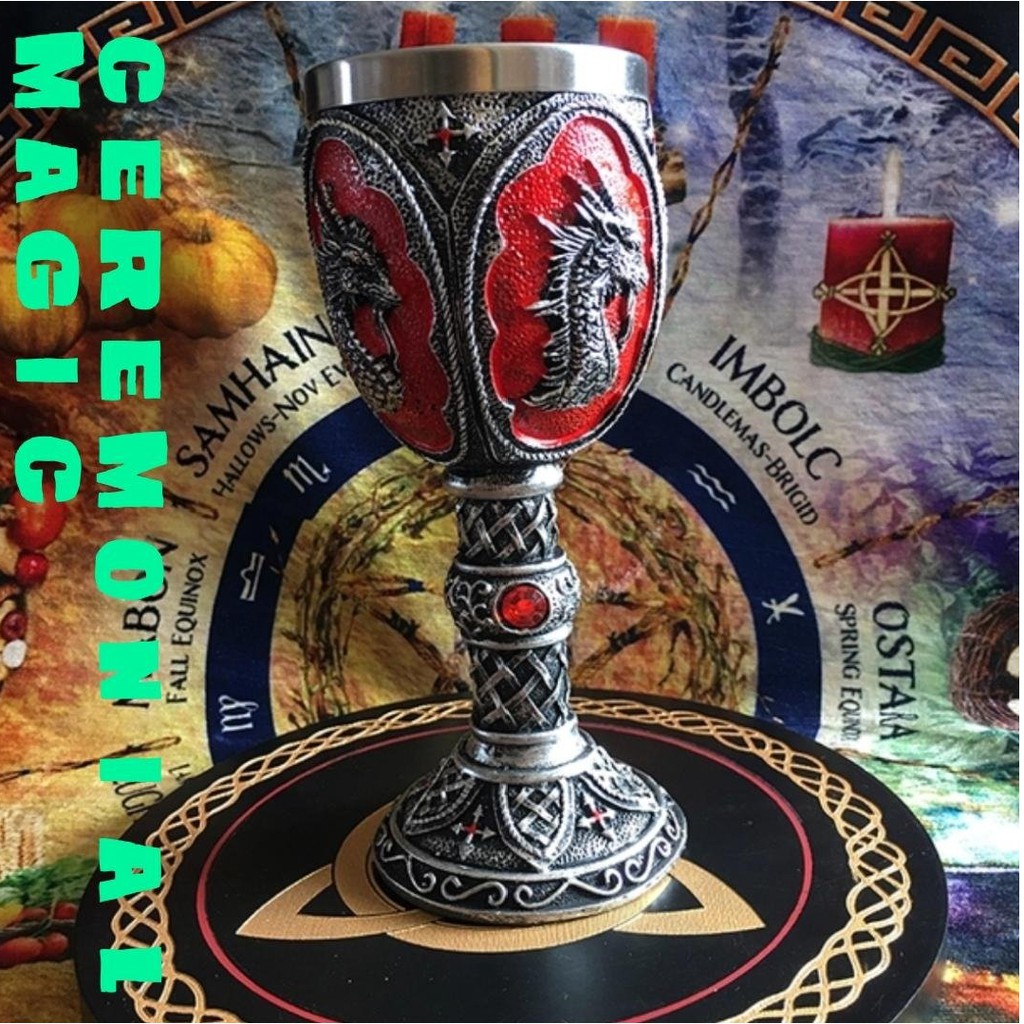 魔法儀式聖杯，祭祀杯子，水元素，女巫魔法用品，驅逐負能量用品，驅魔儀式用供杯:L02