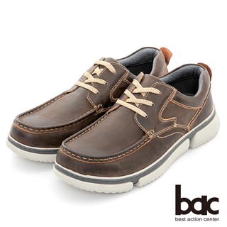 【bac】陽光樂活 帥氣馬克縫線綁帶休閒鞋 - 咖啡色920-505