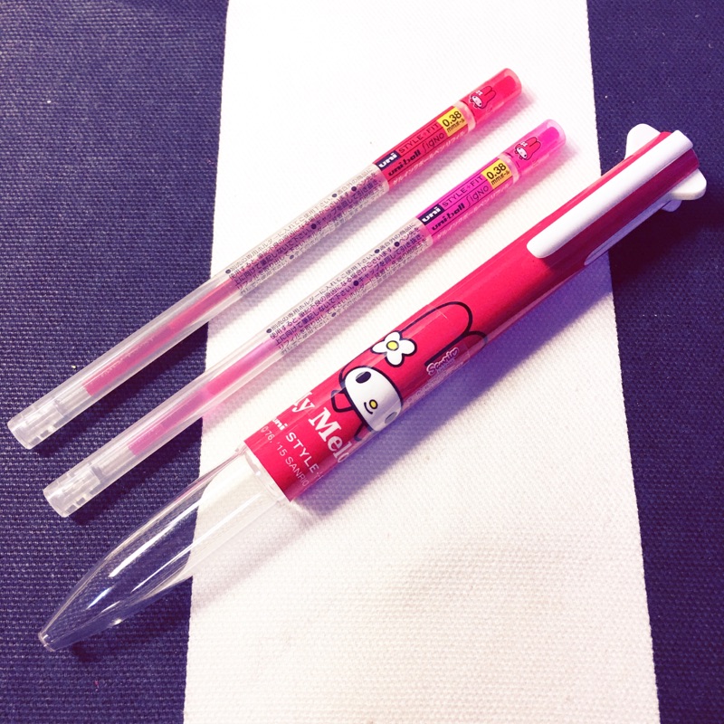 美樂蒂 Melody Uni 三菱 Style fit 五色筆管 三麗鷗 限定版 外加二支美樂蒂筆芯 日本帶回