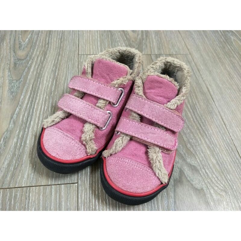韓製 小童 童鞋 毛絨絨粉紫色布鞋 尺寸：鞋內15cm（二手）