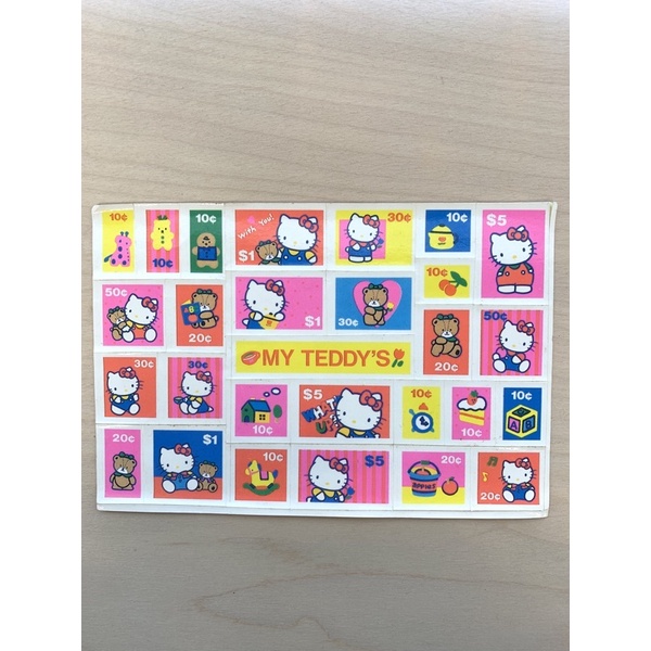 日本 三麗鷗 sanrio kitty 郵票貼紙/貼紙（早期商品）