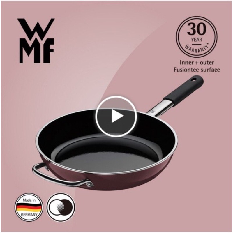 [德國WMF] FUSIONTEC單柄深煎鍋28cm（金屬玫瑰 赭紅色）
