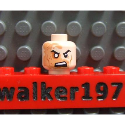【積木2010-人偶頭】Lego樂高-全新 人頭124 半臉疤瞎眼開口膚色人頭(忍者龜許瑞德人頭)