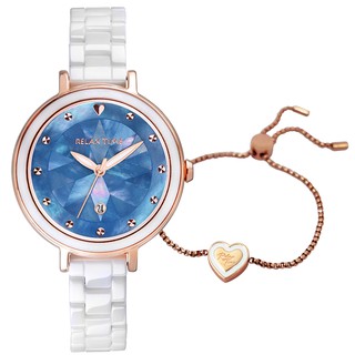 RELAX TIME (RT-92-6) 極光系列Aurora-半陶瓷腕錶-銀河藍/36mm【加碼送手練】