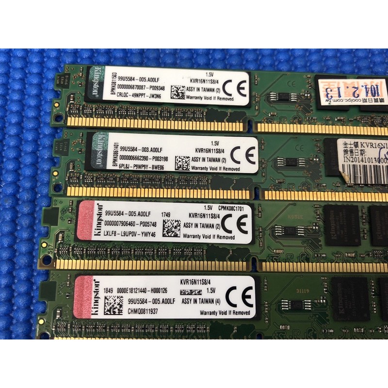金士頓 DDR3 1600 4G 單面（4Gx2)