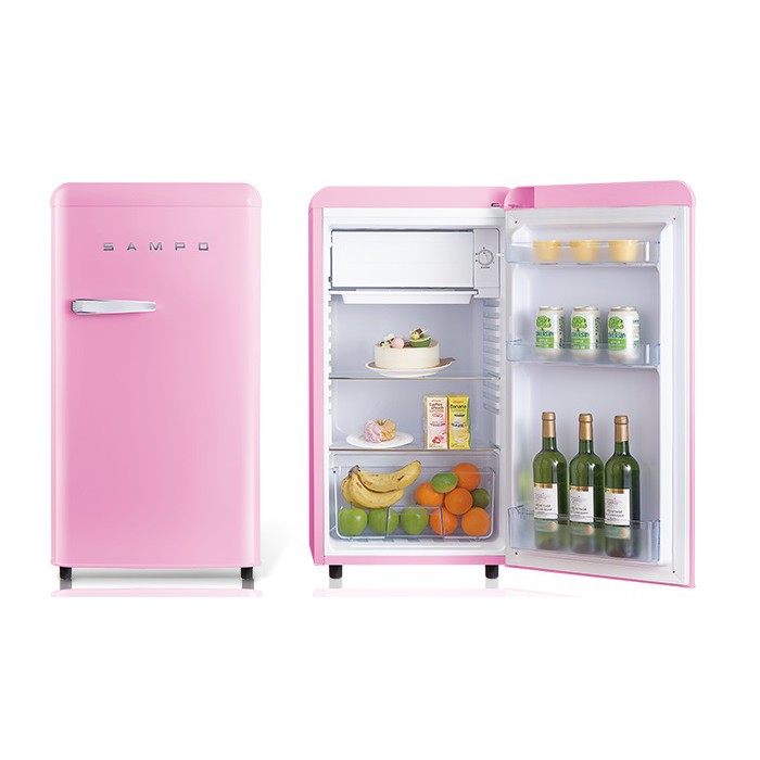 🈸補助🈶💲刷卡分期免運含基本安裝【SAMPO聲寶】SR-C10(P)粉彩紅 99公升 1級能效 歐風美型單門小冰箱