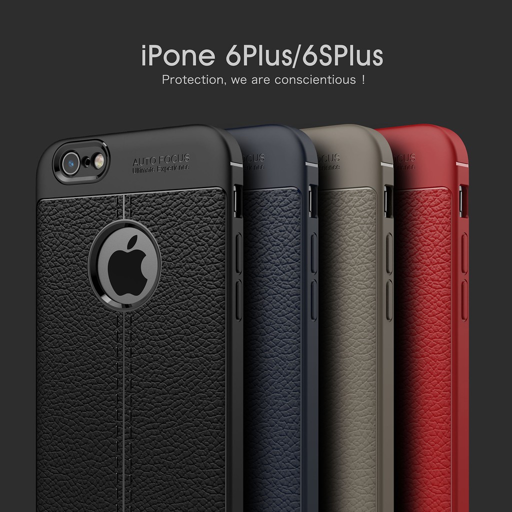 軟套【geek3c】iPhone 6S Plus - 5.5吋 皮紋 荔枝紋 TPU 軟套保護套 黑紅藍灰4色 ku