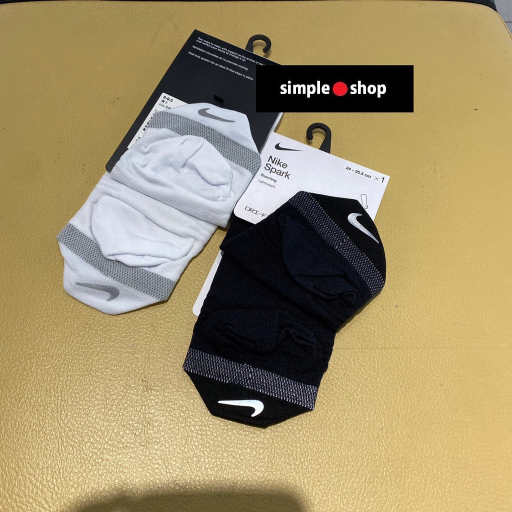 【Simple Shop】NIKE Spark 跑步襪 運動襪 排汗 薄款 慢跑襪 黑 白 DA3589-100 010