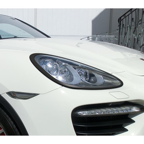 ~圓夢工廠~ Porsche Cayenne 2011~2014 超質感 改裝 烤漆黑 車燈框 大燈框 頭燈框