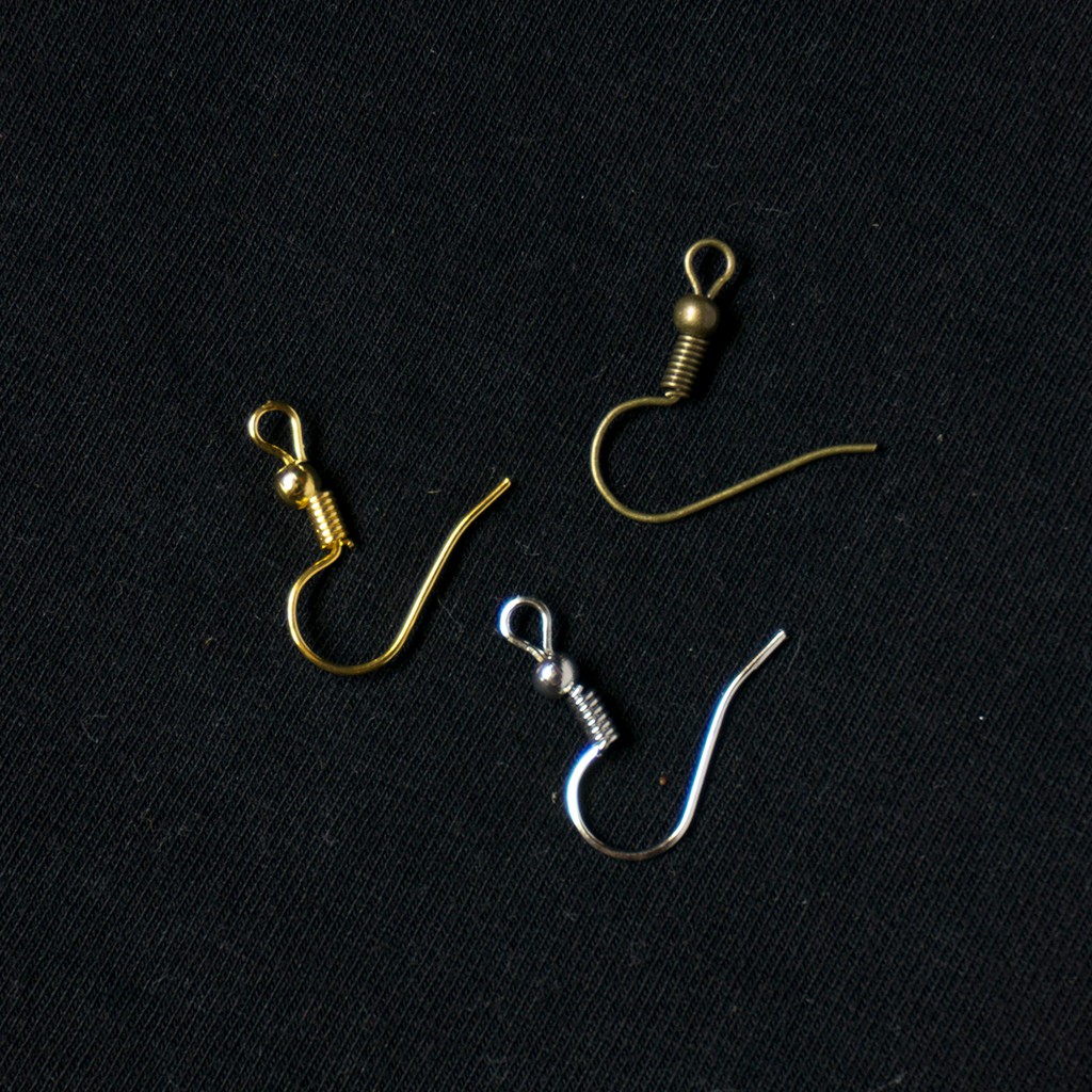 [森.手感] 金屬帶圓珠大耳勾 (一包10入) 彎耳鉤 DIY飾品 手工串珠材料 耳環配件