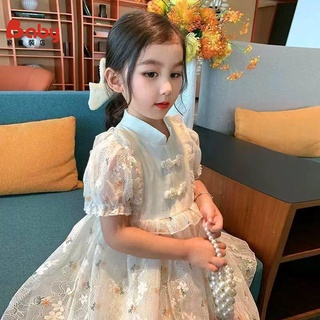 女童連衣裙 夏季短袖 碎花旗袍 洛麗塔公主裙 洋裝 連身裙 夏裝