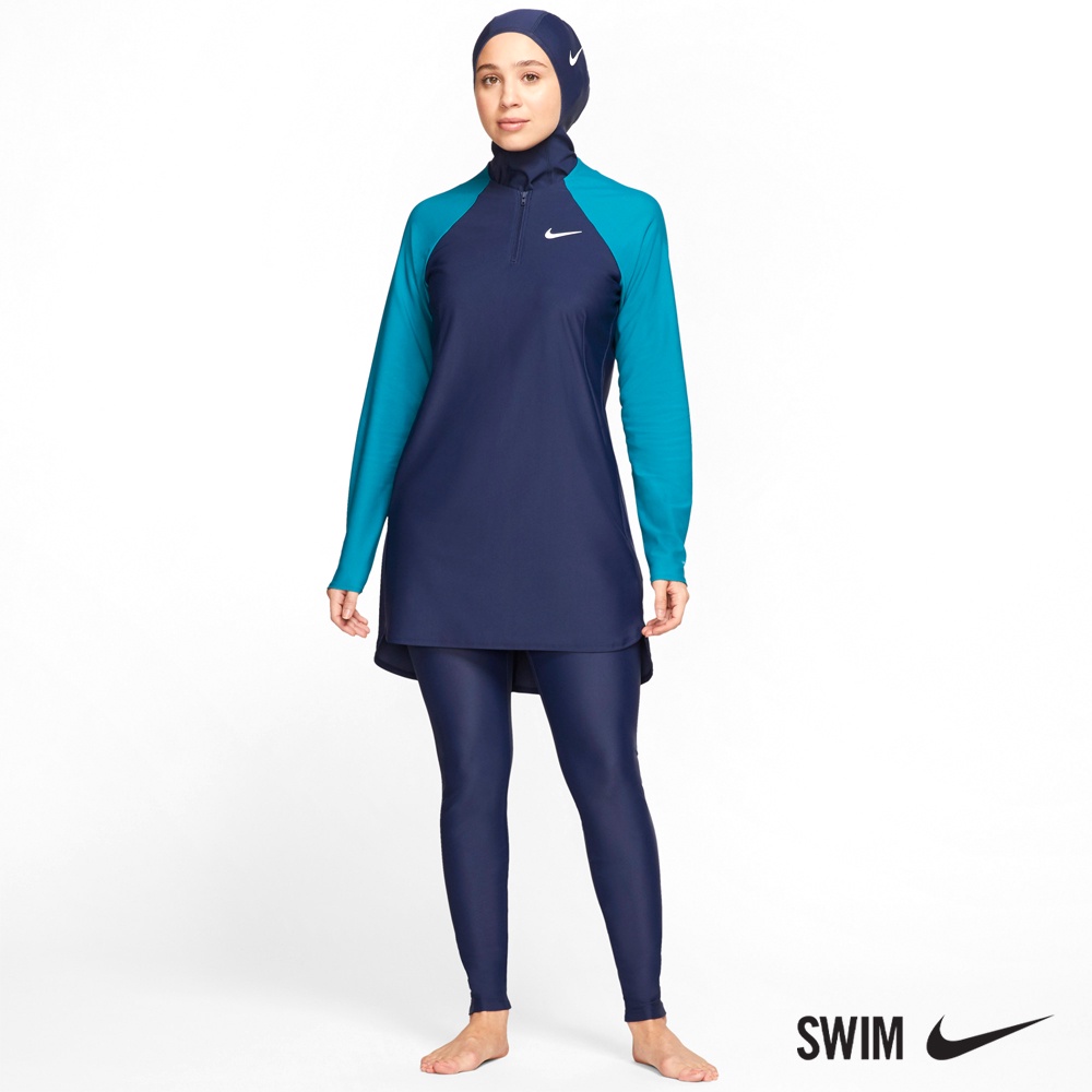 NIKE SWIM 成人女性長版泳褲 ESSENTIAL 軍藍 NESSA442-440