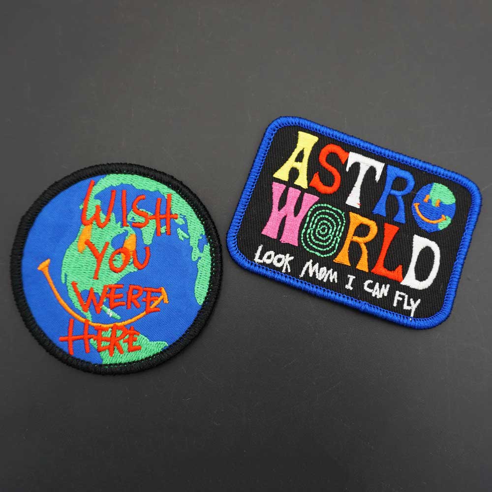【定制】Astro World 3D 刺繡魔術貼補丁/徽章/臂章/徽章裝飾夾克牛仔褲背包帽