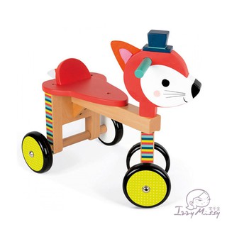 法國Janod經典設計木玩-寶寶小狐滑車 木頭玩具 幼兒玩具 學步車