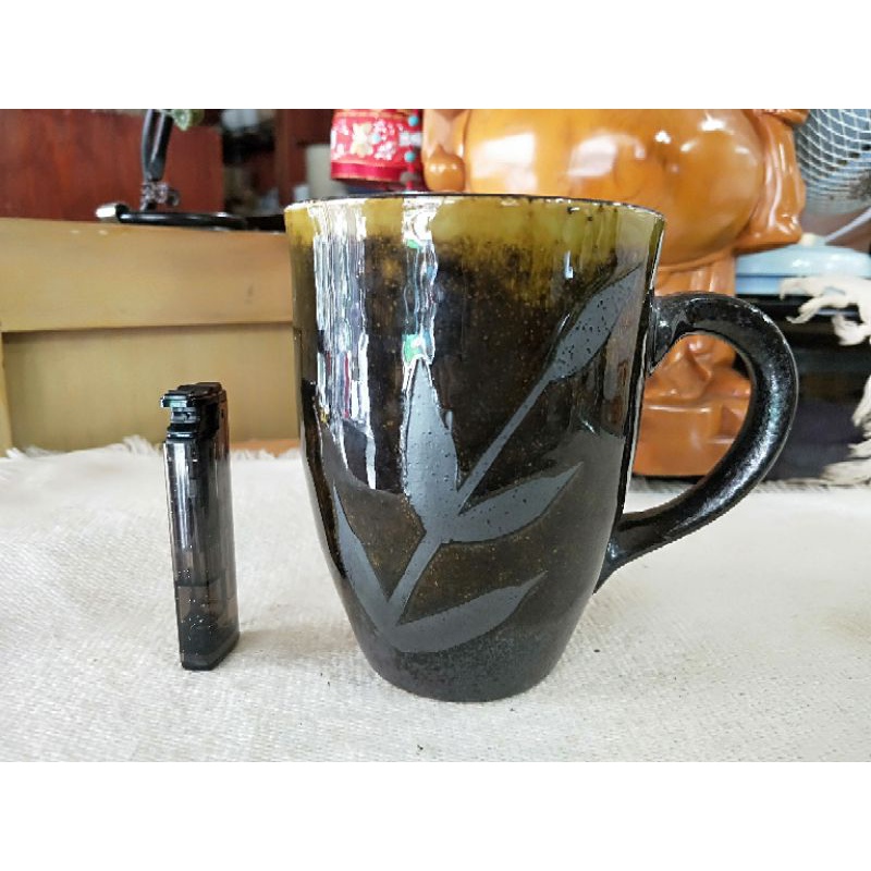 一線葉裂釉 馬克杯 杯子 水杯 茶杯 花茶杯 咖啡杯 小杯 瓷杯 餐具 日本製 陶瓷 瓷器 可用於 微波爐 電鍋