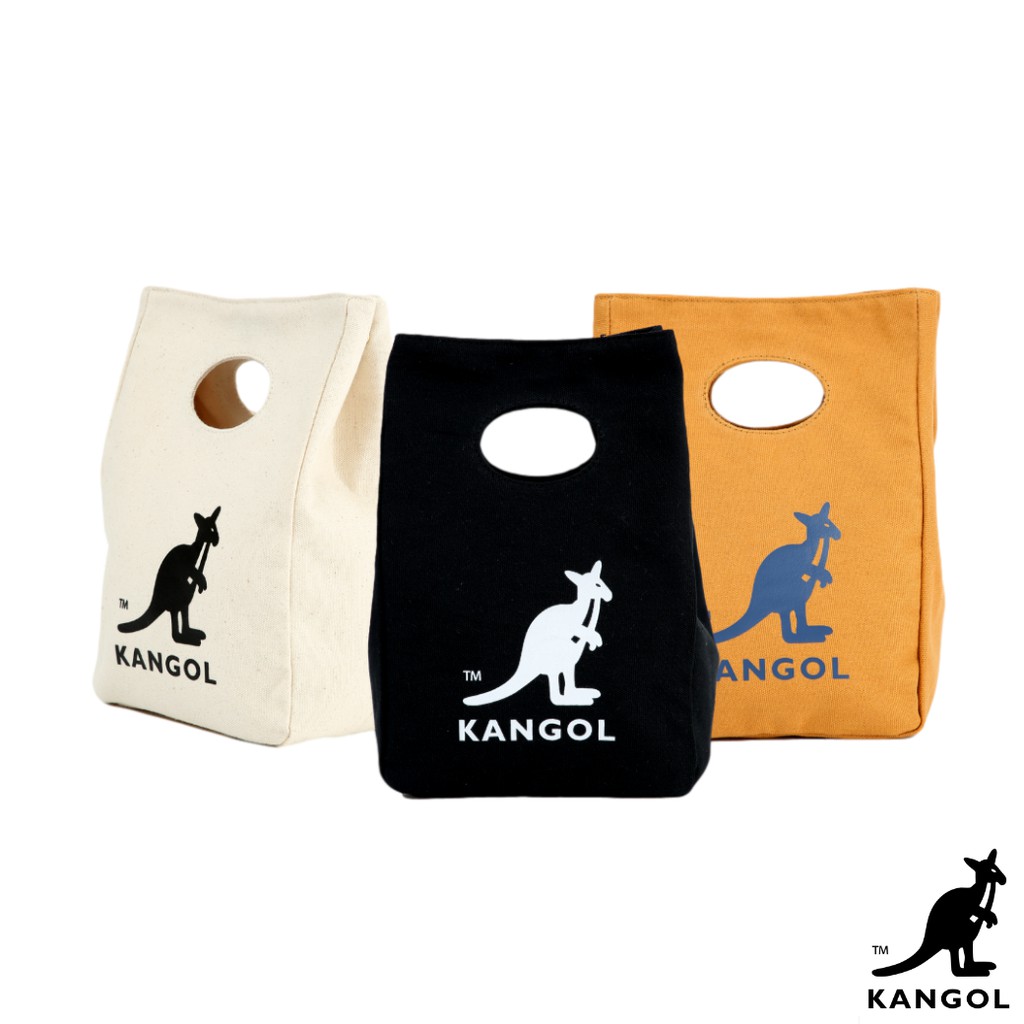 KANGOL 帆布便當袋 衝評價 (白色/黑色/黃色) 袋鼠 手拿包 小包 包 帆布包 便當包 通勤包 托特包