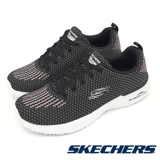 【米蘭鞋都】SKECHERS (女) 運動系列 Skech-Air 編織 氣墊 慢跑 健走鞋 12946BKMT 黑彩