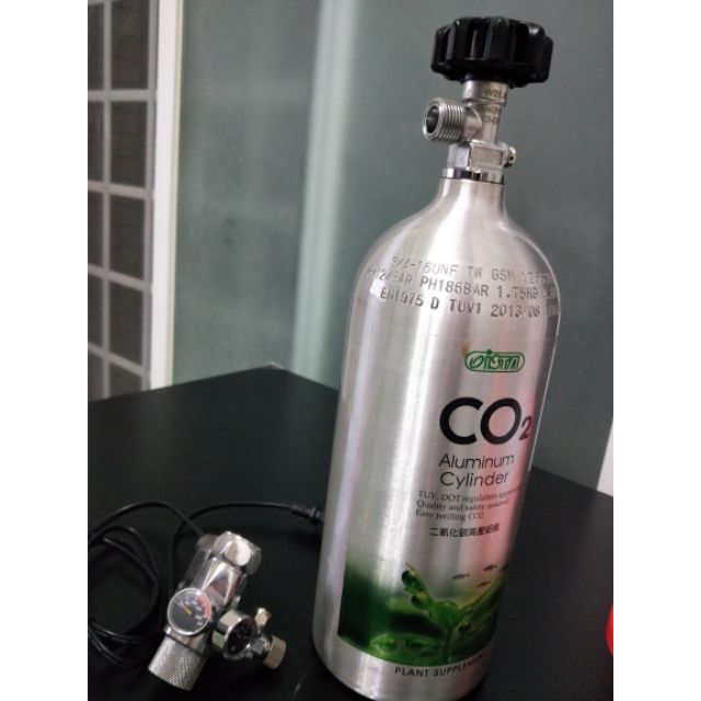 （二手）ISTA伊士達 側開頭 CO2高壓鋁瓶2L +雙錶電磁閥