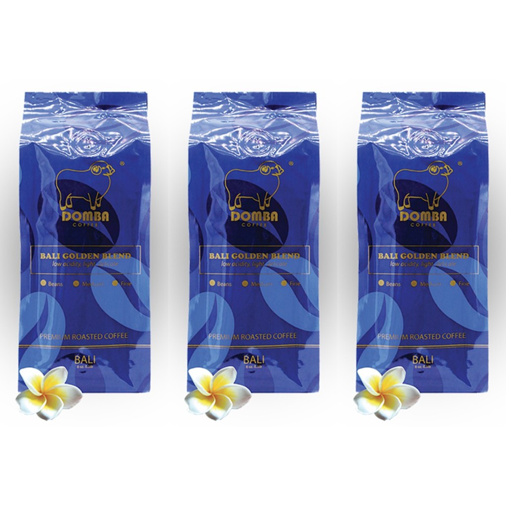 DOMBA COFFEE峇里島小綿羊黃金咖啡母豆3包優惠組 （半磅/225g x 3包）