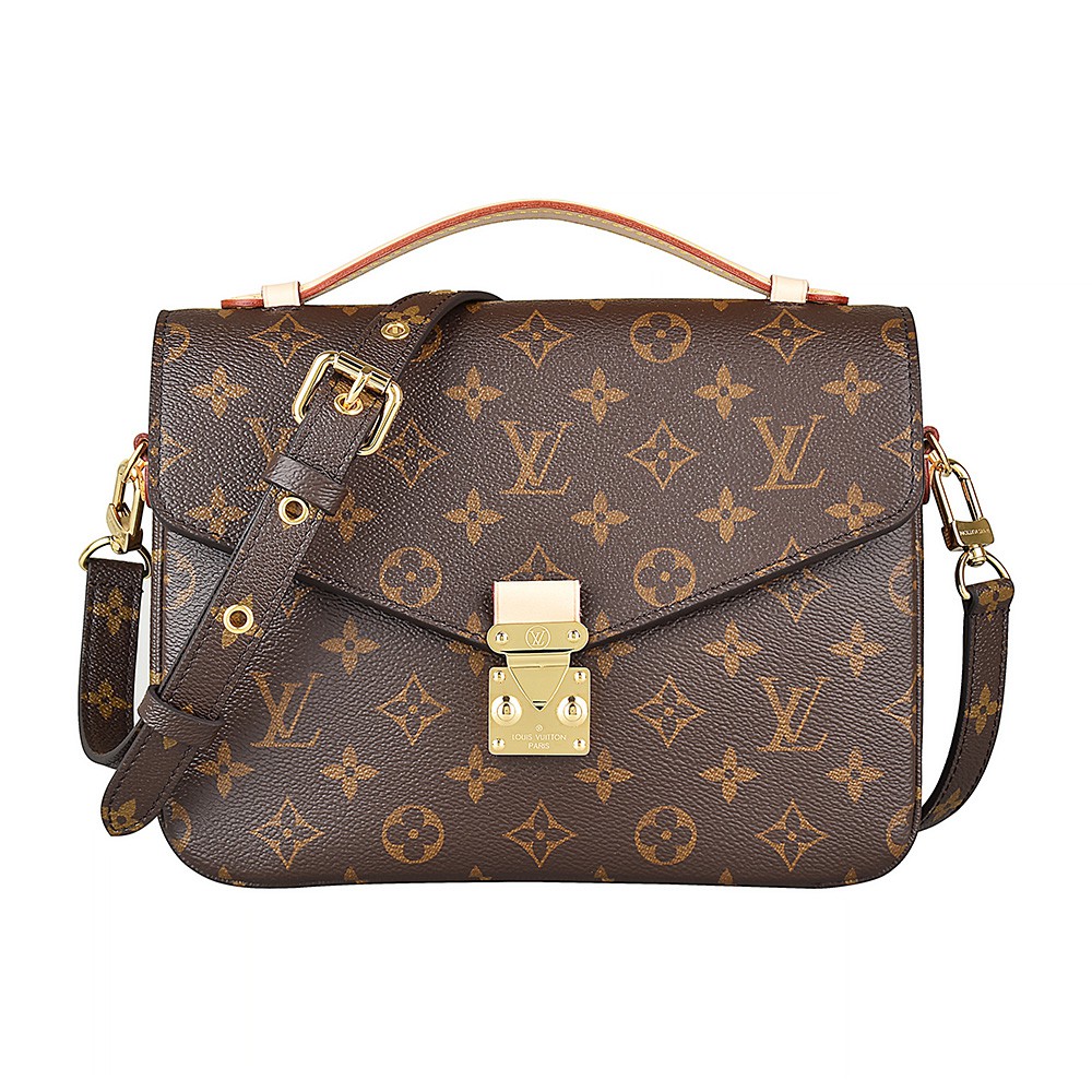 LV M44875 POCHETTE MÉTIS花紋LOGO Monogram帆布釦式斜背包(咖啡)