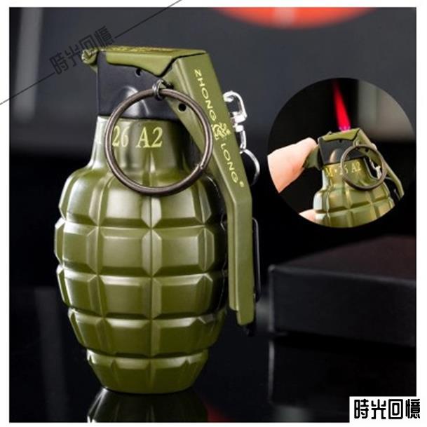 創意模型手雷彈手榴彈打火機防風金屬個性工藝擺件打火機軍事收藏 時光