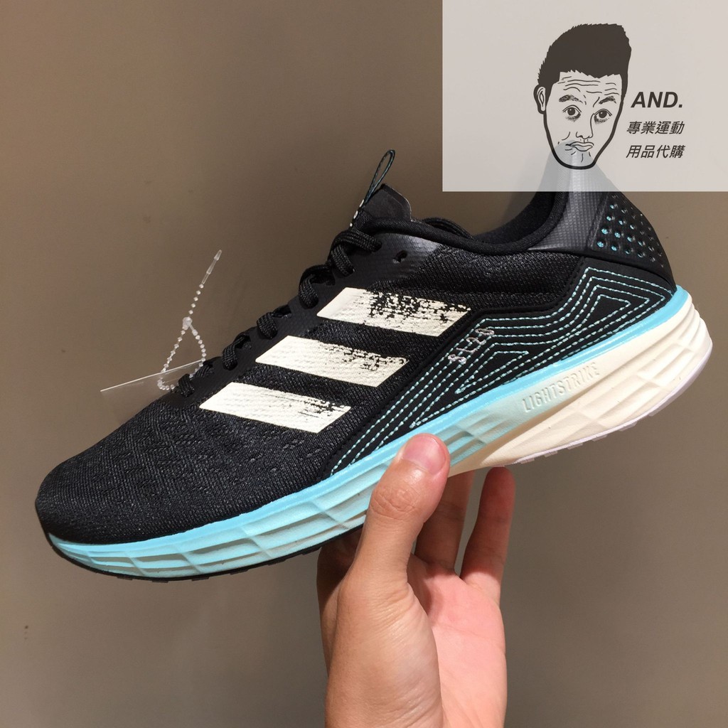 【AND.】ADIDAS SL20 W PRIMEBLUE 黑白 漸層 水藍 編織 慢跑鞋 馬排輪 男款 FU6618