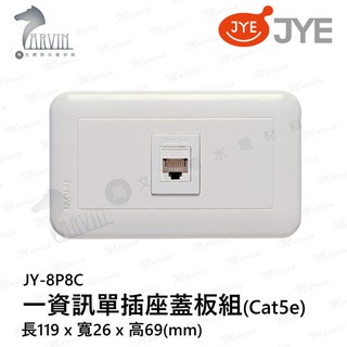 中一 大面板系列 JY-8P8C 一資訊單插座蓋板組(Cat5e)