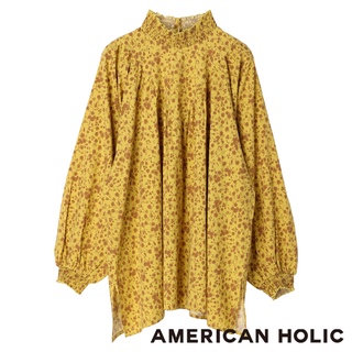 AMERICAN HOLIC 花卉圖案褶襉開衩廓形上衣(HA23L0A2700)