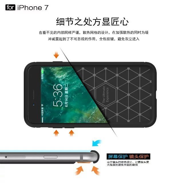 碳纖殼 手機殼 保護殼 包邊防撞 軟殼 適用於 iPhone 7  Plus i7 i8 Plus 5.5 吋 樂源3C