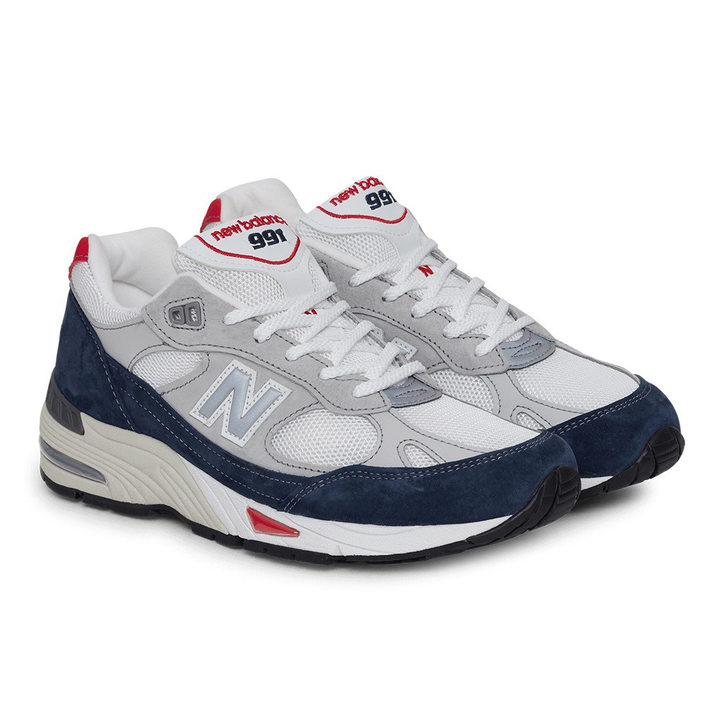 new balance 991 grey navy red