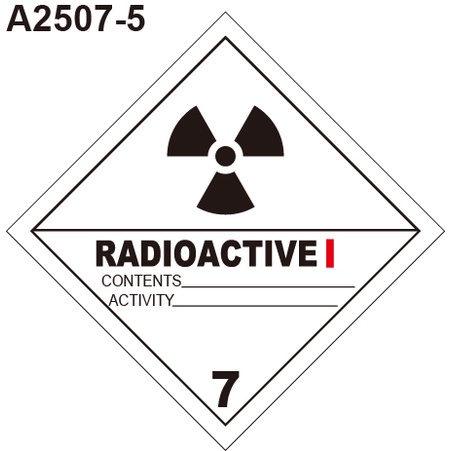 GHS危險物標示貼紙 A2507-5 危害運輸圖示 危害標示貼紙 一級放射性物質 [飛盟廣告 設計印刷]