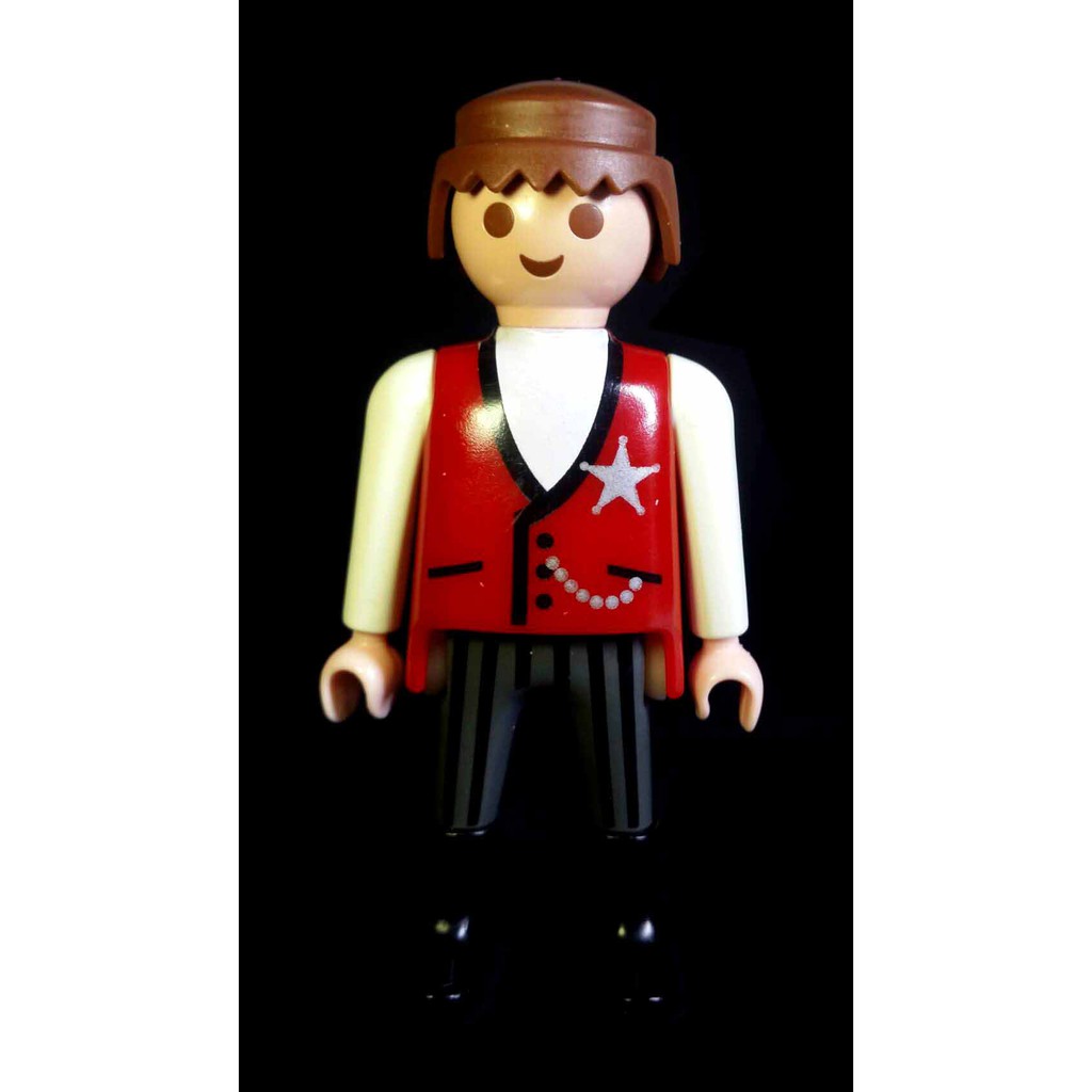 C-19 櫃 現狀品 ： 摩比 PLAYMOBIL 1992 人偶 摩比人 星星紅背心 　富貴玩具店