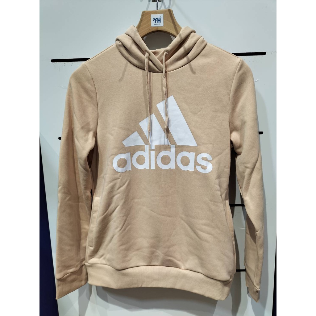 ADIDAS - ESSENTIALS 女款連帽上衣 專業運動 訓練 柔軟 刷毛 淡粉色 - HO7891